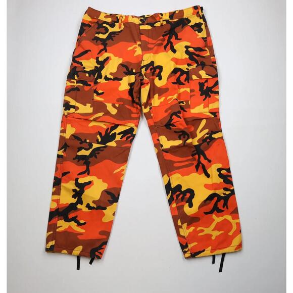 Orange Camo! Vintage 1990's Rothco Hi-Vis Camo Bdu Cargo Pants | Urban Out 31-35 - Picture 1 of 8